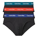 Calvin Klein Men's Cotton Stretch Multipack Hip Brief, Black Bodies W/BYOU Blue, Exotic Coral, Topaz...
