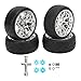 VBESTLIFE RC Tire Set, 4Pcs 2.6inch Rubber RC Car Tires with Plastic Rims Fits for Most 1:10 Scale Flat Sports Car(B Tire)