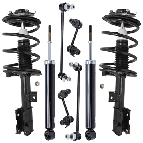 Image of Detroit Axle - 8pc Struts Shocks Kit for 2003-2008 Infiniti FX35 FX45, 2 Front Struts with Coil Spring 4 Front Rear Sway Bar Links 2 Rear Shock Absorbers 2004 2005 2006 2007 Replacement Suspension