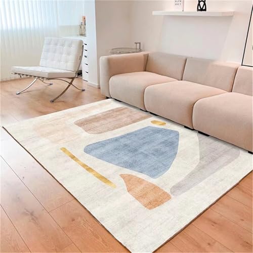 Tapis de chambre antidérapant bleu grand format lavable et sécurisé