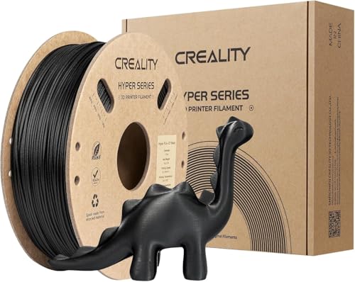 Creality Official Carbon Fibre Hyper PLA Filament Black 1KG, 3D Printer Filament for High Speed Printing, Durable and Resistant, Smooth, Overhang Performance Dimensional Accuracy +/-0.03mm