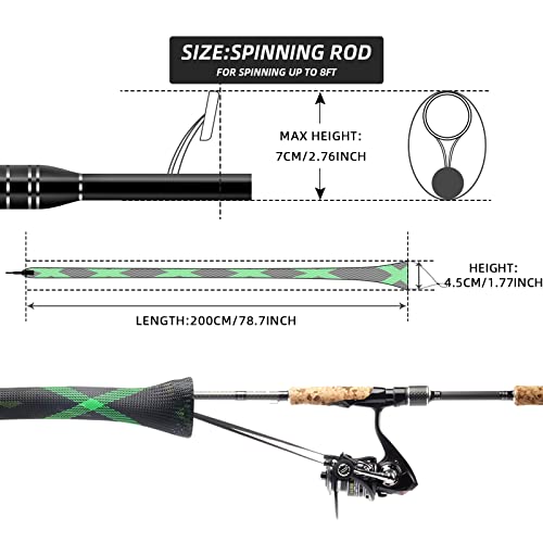 Image of SF Fishing Rod Sock Fishing Rod Sleeve Rod Cover Braided Mesh Rod Protector Pole Gloves Fishing Tools for Spinning Fishing Rod,Casting Rod,Musky Rod, Ice Rod, Fly Rod, Spey Rod
