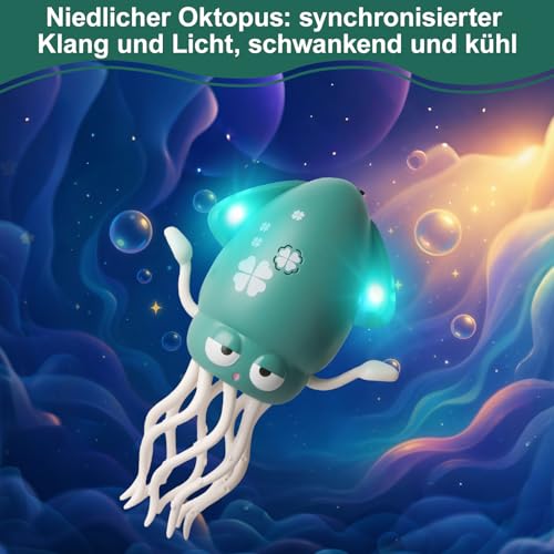 STEFUEWILL17 Hindernis Vermeiden Dancing Oktopus Spielzeug - Partyspiele Freund Kindertag, Control Remote Oktopus Krake Animals Geschenk Ideen, Simulierter Angeln Led Lichteffekten USB Ladung