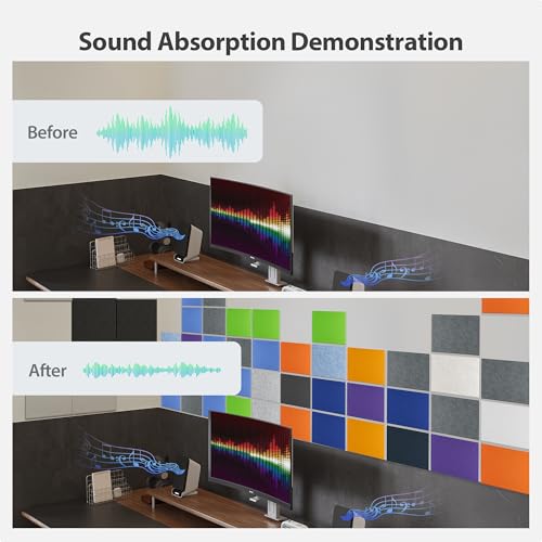 Image of 12 Pack Rectangle Acoustic Panels Self Adhesive Sound Proof Foam(Black)
