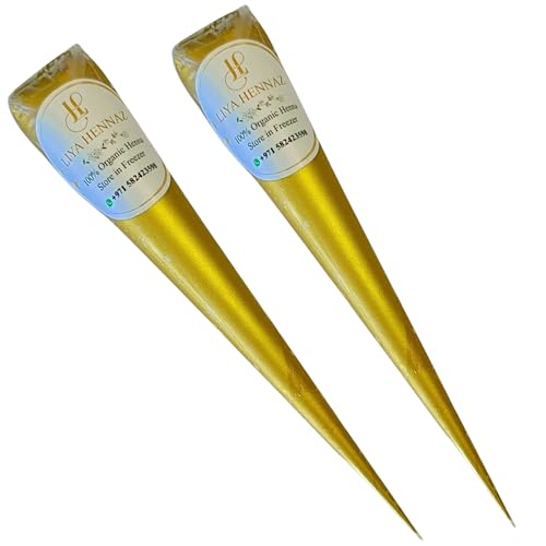 Henna Cone Organic Mehandi cones 100% Natural Safe Chemical Free Henna for hand Long lasting stain brown henna tube tattoo cone kids & adult (Pack of 2 2 count)
