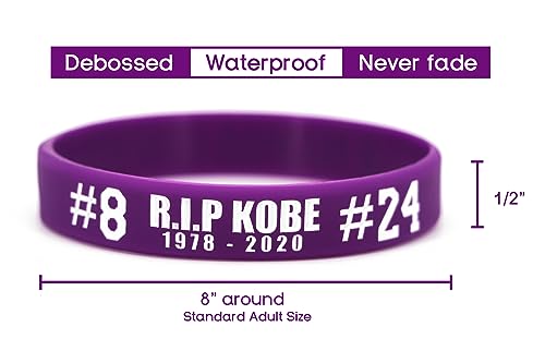Ouideesain Rip Memorial Bracelet Basketball Silicone Rubber Wristbands For Teens And Adults 6 Pcs In Six Colors #TOP3