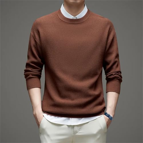 Men’S Casual Thick Warm Wool Blend Pullover Sweater Long Sleeve O-Neck Knitted Jumper Tops3