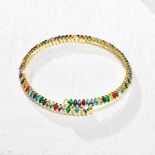 Choker Tennis Necklaces For Women - Dainty Sparking Summer Beach Pendant,Cubic Zirconia Necklace Bridal Wedding Party Jewelry,Valentine's Day Birthday Gifts For Her Girlfriend Sister Wife Daughter #TOP5