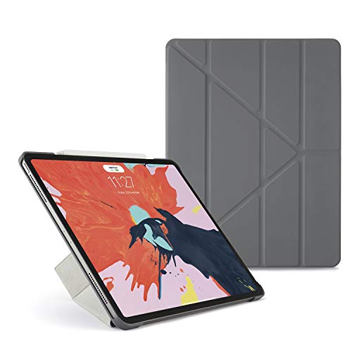 PIPETTO Origami iPad Case Pro 12.9" (2018) with 5 in 1 Stand & auto Sleep/Wake Function Dark Grey