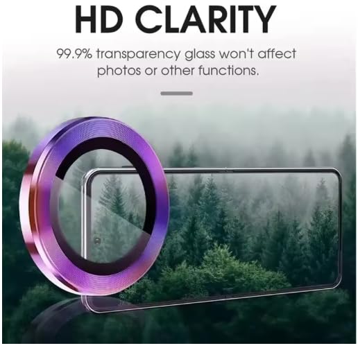 Image of VIYAN Metal Ring Camera lens Protector Compatible With Vivo X200T 5G | Anti-Scratch | HD Clear | Scratch Resistant | Camera Tempered Glass | Pack Of 1 |