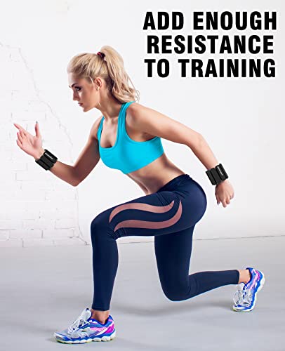 Wearable Wrist & Ankle Weights - For Women Men, Total 2 Lb Adjustable Arm Weights Set, Weight Loss Bracelet, For Walking, Jogging, Travel, Yoga, Gym, Homeworking Out, Strength Training #TOP5