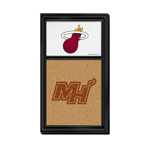The Fan-Brand NBA Miami Heat: Dual Logo - Cork Note Board- Sports Decor for Home, Game Room, Fan Cave & Garage - USA Made
