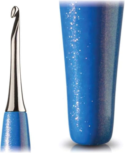 Image of Furls Crochet Hook, Odyssey Blue, Nickel Plated Tip for Effortless Glide, Ergonomic Handle Crochet Hooks 7 inch (Odyssey Blue, M - 8.00MM)