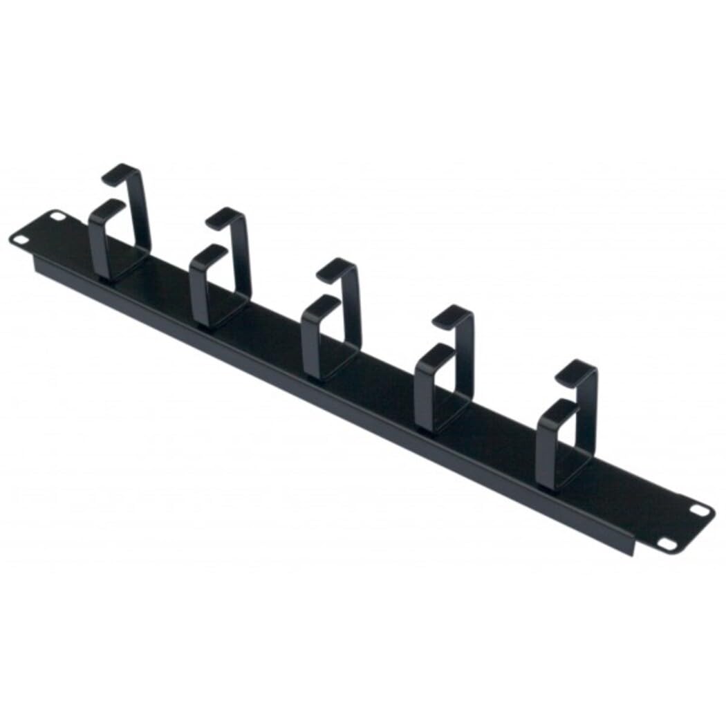 DKURVE® 1U Horizontal 19-Inch Rack Mount Cable Manager with 5-D Rings, Rack Mount Cable Management Panel for 19” Racks or Cabinets Rack Wire Management System - Black (1PCS)