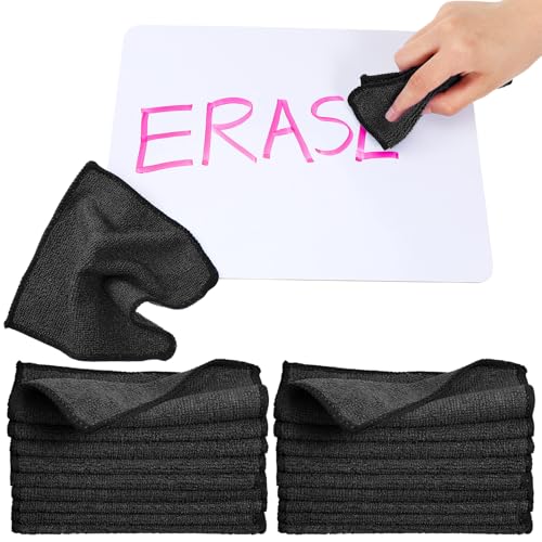 Tanlade 50 Pcs Dry Erase Cloth,6 X 6 Inch,Black
