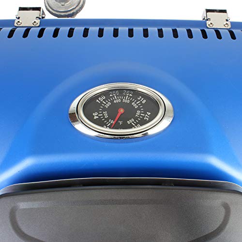 Mototeks, Inc. Portable BBQ Grill Propane Matchless Lighting Foldable CART for Camping Outdoor (Blue)