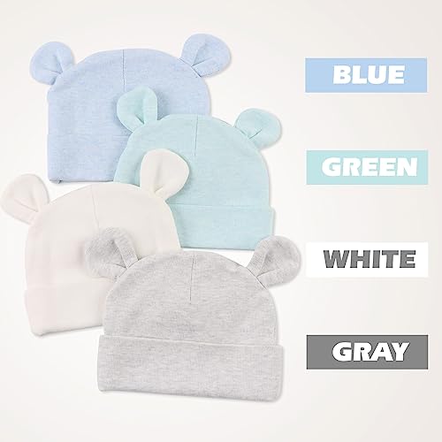 Image of JANGANNSA Cotton Newborn Baby Girls Hat Spring Newborn Boys Hat Cute Rabbit Infant Beanie
