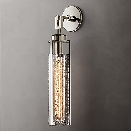 Applique murale industrielle en verre transparent moderne E14