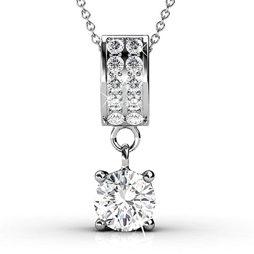Cate & Chloe Monroe 18k White Gold Solitaire Pendant Necklace