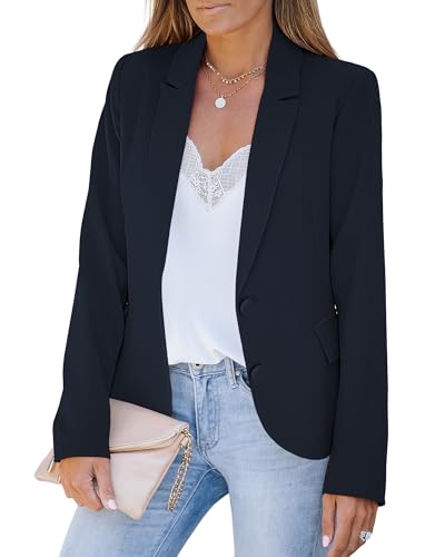 LookbookStore Women Blazers for Work Casual Notched Lapel Two Buttons