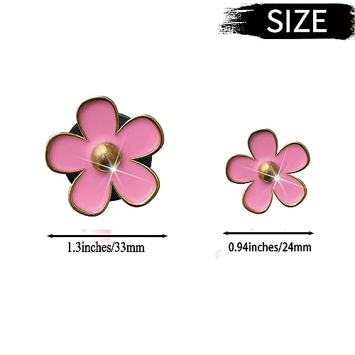 Image of 6pcs Daisy Flower Car Air Vent Clips with Fragrance Pads, Pink | Car Air Outlet Freshener Clip, Charm Car Inter Decor, Air Conditioning Outlet Clip Car Air Freshener Dashboard Accessories