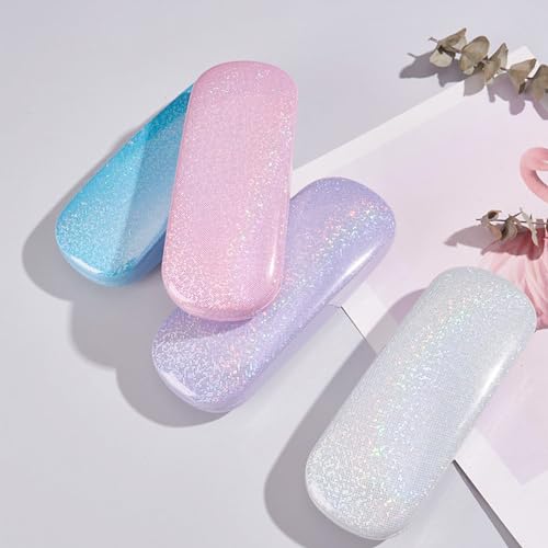Image of ABAJI Eyeglasses Case Kids Students Reading Glasses Organizer Hard Shell Lint Lining Snap Close Men Women Boys Girls