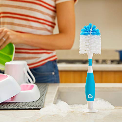 Munchkin® Baby Bottle & Small Parts Cleaning Set, Includes High Capacity Dishwasher Basket & Bristle Bottle Brush, Blue - Thumbnail 2