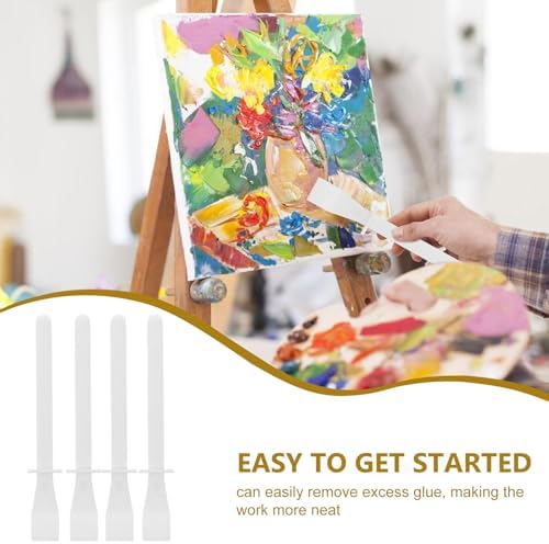 NUOBESTY 50 adet yapıştırıcı kazıyıcı, deri işleri için, esnek plastik aplikatörler, hassas yapıştırıcı dağıtıcı, uzun ömürlü ve kırılmaz, yağlı boya ve ev yapımı el işi için - Görsel 7