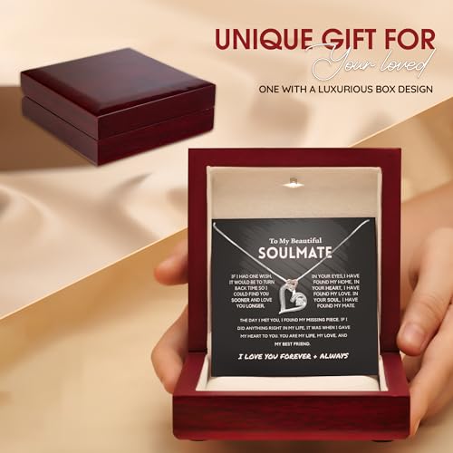 To My Soulmate: My Life, Love & Best Friend - Ultimate Heart Necklaces for Girlfriend, Christmas & Promise Soulmate Necklace Gifts - Love Knot Necklace4