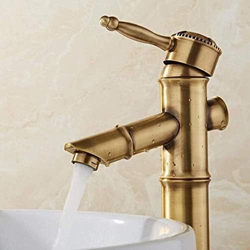 Robinet de lavabo chaud et froid laiton antique résistant pour vasque rétro - 2