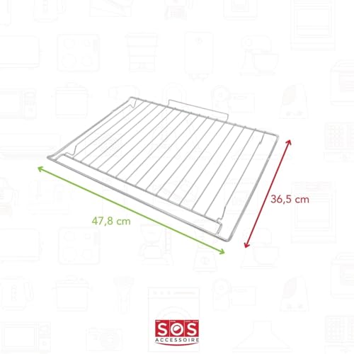 SOS Accessoire Grillrost 478,5 x 365 mm für Backofen, Herd 481010828296, C00526696 Ariston Hotpoint, Bauknecht, Cylinda, Franke, Ignis, Ikea Whirlpool