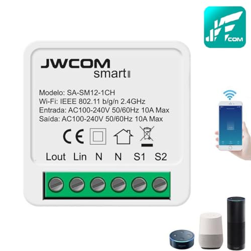 Mini Interruptor Wifi Inteligente Automação Alexa Google SA-SM12-1CH 10A