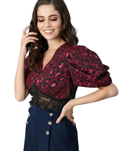 Image of EYEBOGLER Vibrant Visions Trendy Women's Print Regular Fit Tops