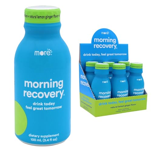 Morning Recovery DHM Electrolyte Milk Thistle Drink Proprietary Formulation to Hydrate While Drinking Non GMO Vegan Gluten-Free Lemon Ginger Pack of 6