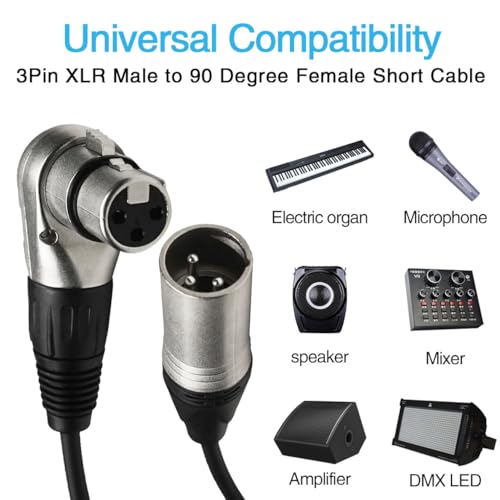 Câble audio XLR coudé de 5 m pour interface audio et haut-parleur - 3