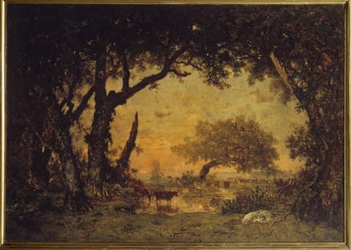 Cuadro pintura mural Salida del bosque en Fontainebleau Rousseau 60x90cm