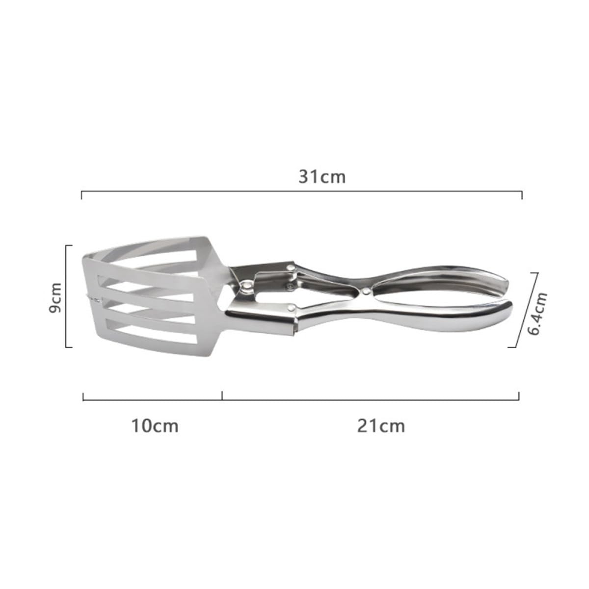 Pinzas Diseño Ranurado Cabeza Cuadrada de Acero Inoxidable para Servir para Drenar Grasa Resistentes al Calor para Barbacoa y Cocina en Hotel o Fiesta