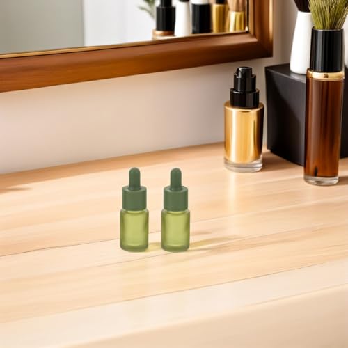 FRCOLOR Botellas de Vidrio Gotero Verde Esmerilado 15 Ml, Pack de 3 Unidades, Frascos Cuentagotas para Aceites Esenciales y Cosméticos, Envases Rellenables para Cuidado Personal y Viajes - imagen 8