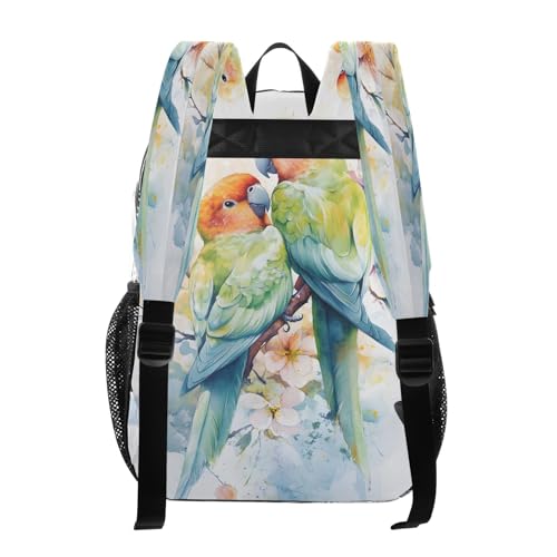 Clear Backpack for School Two Beautiful Parrots Transparent Bookbag for Girls See Through PVC Boy Backpacks3