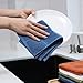 Glynniss Dishcloths Kitchen Highly Absorbent Dish Rags 100% Cotton Dish Cloths for Washing Dishes, Cleaning (Middle Blue, 11x11)