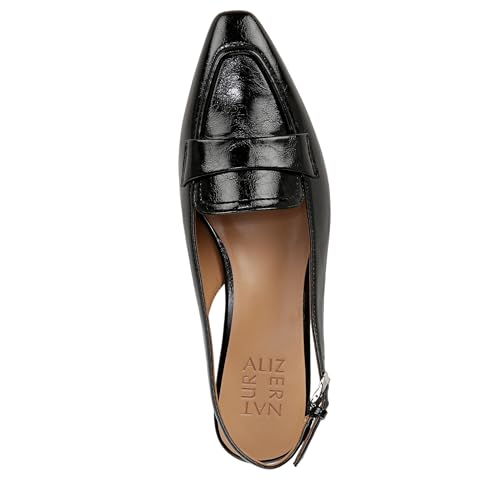 Naturalizer Womens Garner Pointed Toe Low Heel Slingback Dress Shoe Black Glossy 6 W by Naturalizer - Image 5