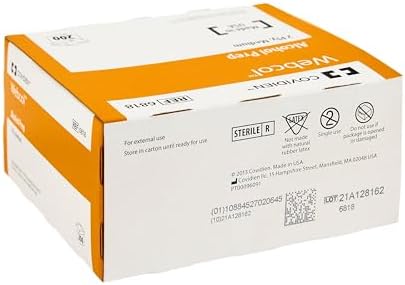 Webcol™ Alcohol Prep Pads, Medium, 2 Ply, Case of 20 cartons of 200 Pads