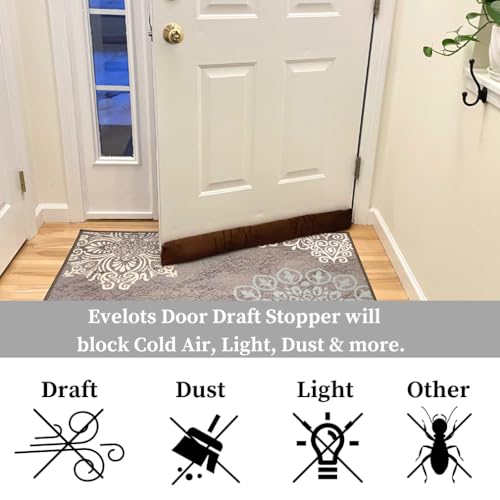 Evelots Magnetic Draft Stopper -2 in 1 Strong Magnets for Iron Door- Metal Clips for Regular Door -Cold Air Draft Blocker - Noise, Dust Stopper -Stay Warmer in Winter-No Need to Bend Down -36 Inches
