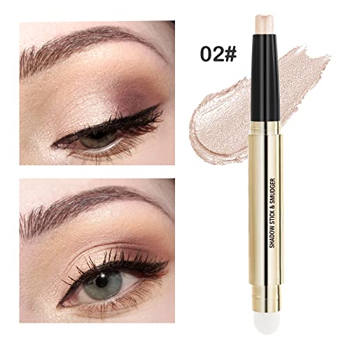 Boobeen Double-Ended Eyeshadow Stick Waterproof Glitter Eyeshadow Pen Creamy Eye Shadow Highlighter Pencil Shimmer And Matte Eyeshadow For Eye Makeup (04#) #TOP1