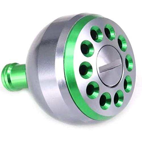APIYOO 38mmパワー リール ハンドル ノブ (Shimano) ダイワ (Daiwa) 通用スピニングリール用 アルミ製パワーハンドル ノブ 改造 シャフト 付き（グリーン）