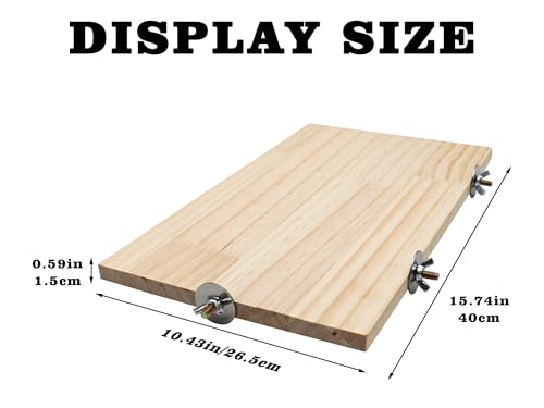 Image of Large Bird Perch, Wooden Platform, Bird Playground, Parakeet Shelf Stand Platform, Bird Perches for Cage, Cage Accessories for Parrots, Rats, Chinchillas, Hamsters, Squirrels, Sugar Gliders