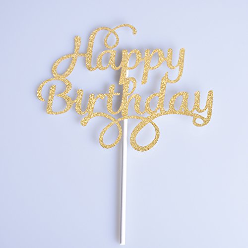 Usfeel Birthdaytopper Happy Birthday Cake Topper, Gold #TOP2