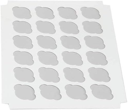 W Packaging White Insert for Holding Cupcakes in Cake Box (100, 14" x 10" Insert with 24 Cavities for Mini Cupcakes)