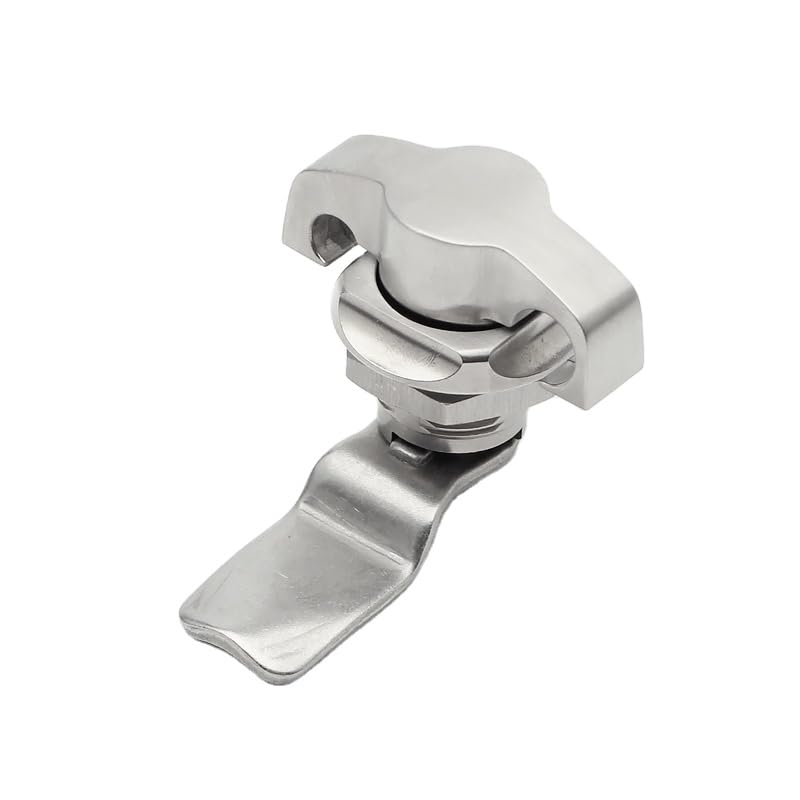 Keyless Quarter Turn Lock Electrical Cabinet Wing with Padlock Hook Door Lock 1Pcs(MS408-1-S)