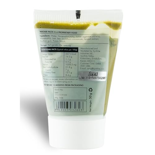 Image of S P R I G Sprig Wasabi | Made with Real Wasabi | Paste of Japanese Horseradish | Extra Hot | No artificial colours, flavours or fillers | Use with Sushi, Sashimi & Soba | 50 g (Pack of 2)